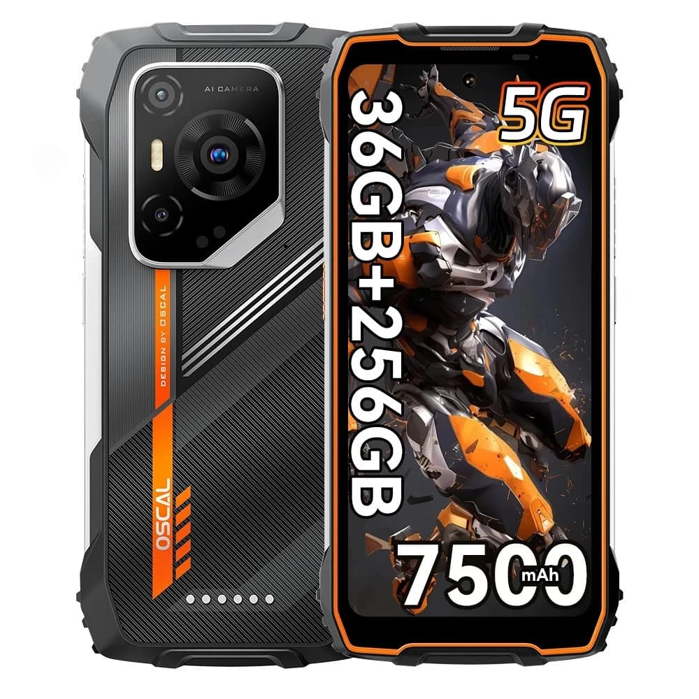OSCAL PILOT 3 Rugged Smartphone [No EU Charger] Android 15 36GB (12+24) + 256GB 6.78"  7500mAh 120Hz 33W 50MP+32MP+20MP NFC