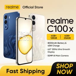 [New Launch] realme C100x Smartphone 8000mAh Battery 45W Charge 50MP AI Camera 6.8" 120Hz LCD Display IP64 NFC