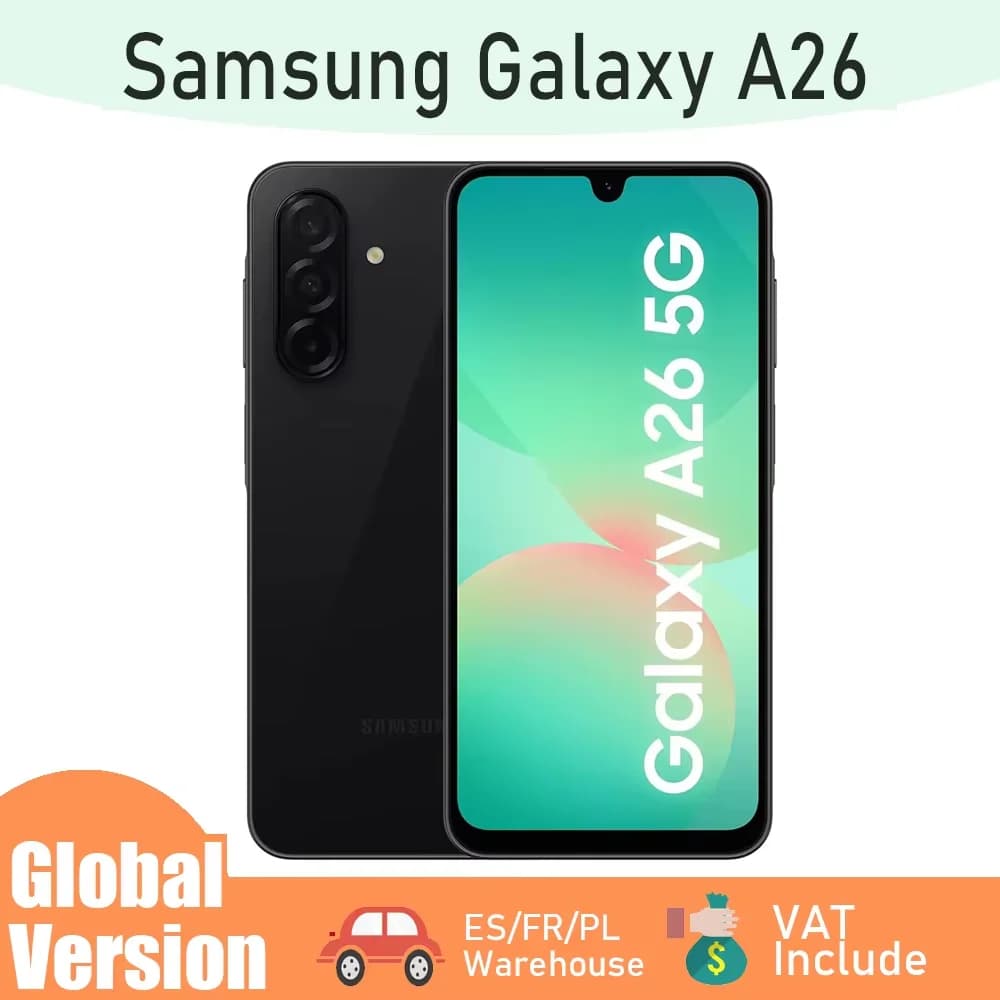 Global Version Samsung Galaxy A26 5G Smartphone 6.7" Super AMOLED Display Dual SIM 50MP Triple Camera 5000mAh Battery Fast Charging Exynos 1380 Processor IP67 Water Resistance