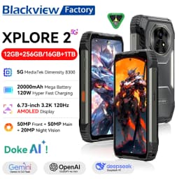 Global Version Blackview XPLORE 2 Rugged Smartphone Android 15 6.73" 3.2K AMOLED Display 12GB+1TB 20000mAh 120W NFC Mobile Phone