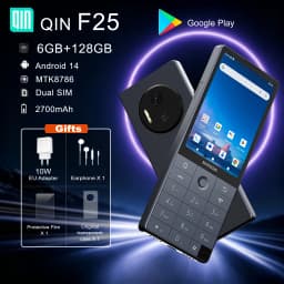 QIN F25 Dual SIM Mini Smartphone Android 14 Google Play 6GB 128GB 3.54 Inch Touch Screen 4G WiFi Bluetooth Mobile Phone