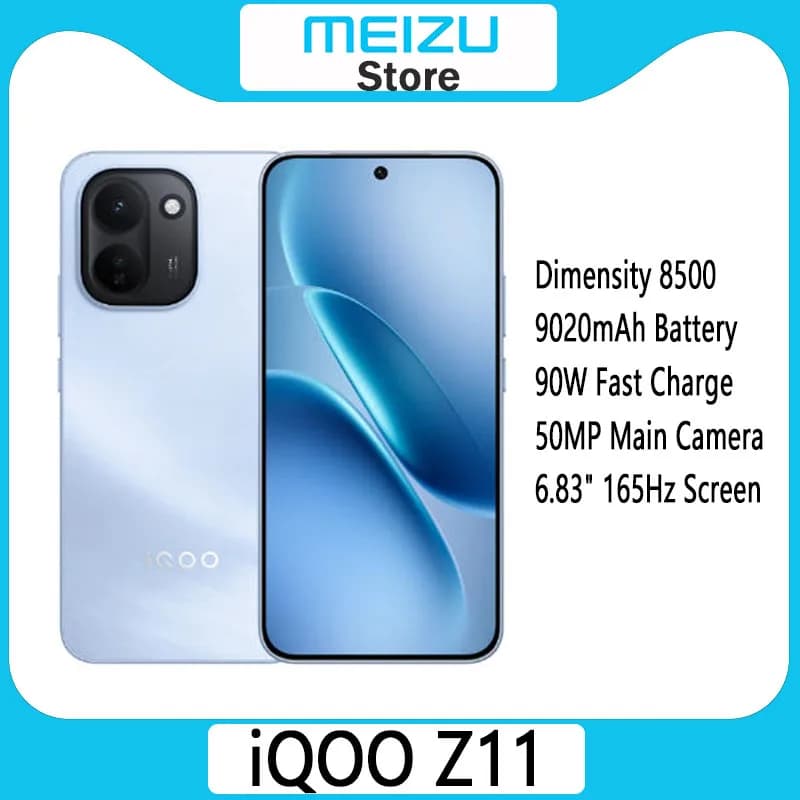 ViVO iQOO Z11 Dimensity 8500 Full Blood Edition5G AMOLED 165Hz 50Mp Camera 90W Super Fast 9020mAh OriginOS 6 Google OriginOS 16
