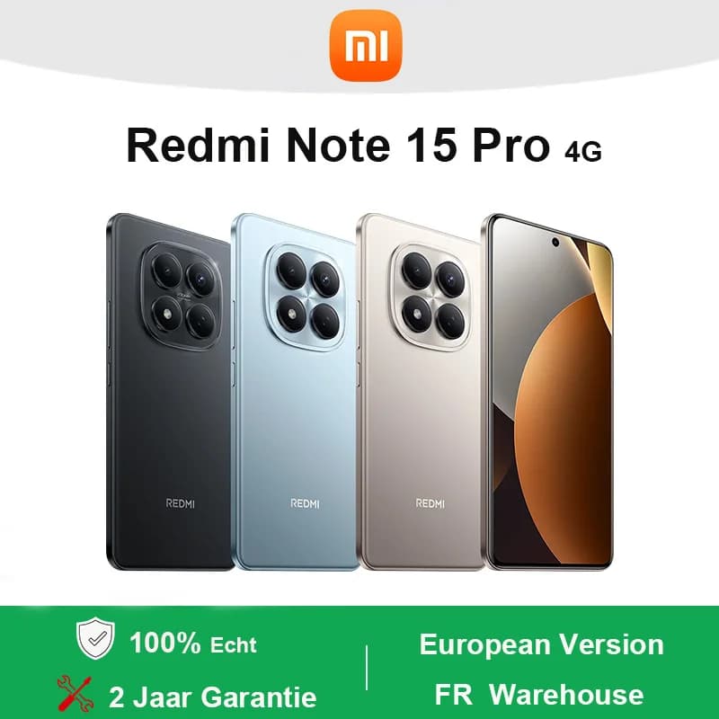 Xiaomi Redmi Note 15 Pro 4G Smartphone MediaTek Helio G200-Ultra 6.77' AMOLED Display 200MP Ultimate-Clarity Camera 6500mAh(typ) Battery IP65 Waterproof NFC