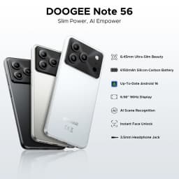 DOOGEE Note 56 Smartphone Android 16 6.56'' HD+ Screen 6150mAh Battery 24GB (3GB+21GB) RAM 64GB ROM UNISOC SC9863A Mobile Phone