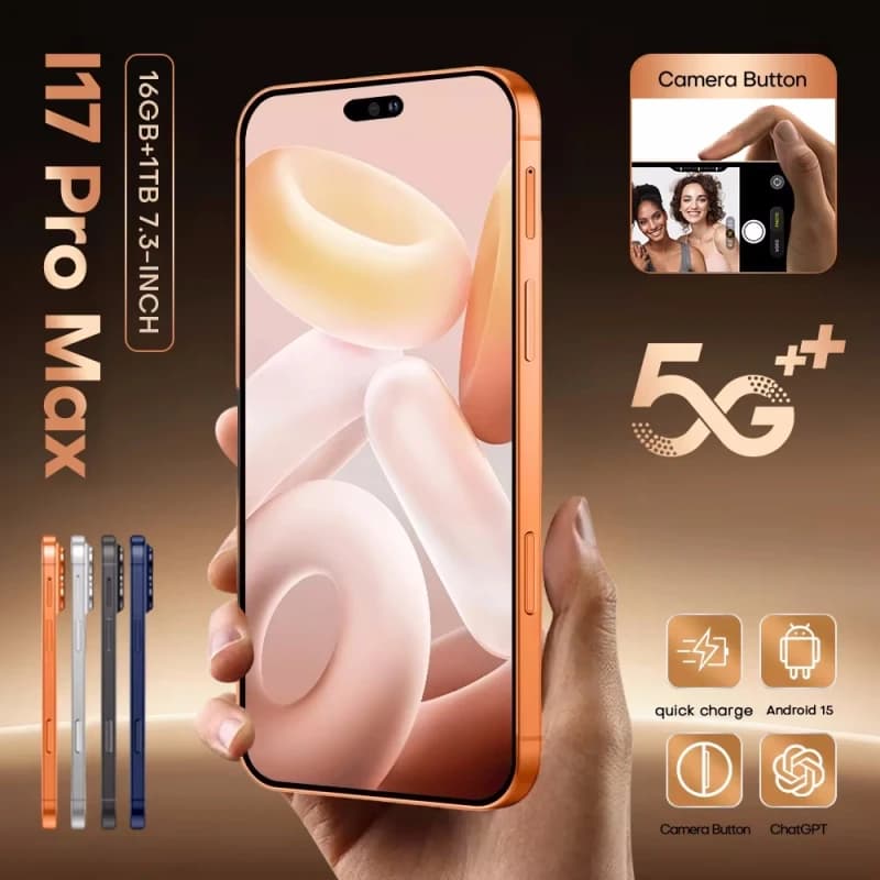 2026 HOT i17 Pro Max Original 7.0HD 15 Global Edition Android Smart Dual Recognition Card 8000mAh Battery Facial Function SS1