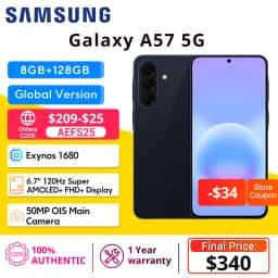 Samsung Galaxy A57 5G Smartphone Global Version Exynos 1680 Processor 6.7" 120Hz Super AMOLED Display 50MP Camera 5000mAh