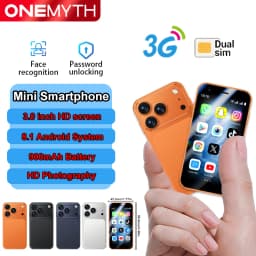 ONEMYTH MINI 3G Small Smartphone, Play Store, SEVRO, WhatsApp, GPS, WiFi, Dual SIM Cards, Facial Recognition