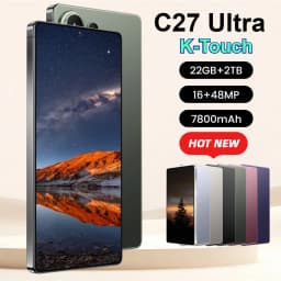 K-Touch Smartphone For C27 Ultra 7.3inch Full Display Cell Phone 7800mAh Battery Mobile Phones 48MP Camera 22GB+2TB Face ID Unlocked 5G Dual SIM Android 15 CellPhones with FM Radio GPS