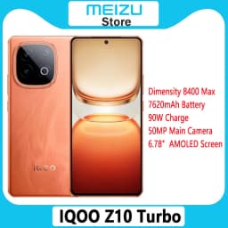 VIVO IQOO Z10 Turbo Dimensity 8400 Max 50MP OIS 7620mAh 90W SuperVOOC 6.78 Inch AMOLED 144Hz OTA NFC IP65