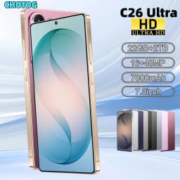 CHOTOG New Cell Phone C26 Ultra Smartphone Android 15 5G 7.3 HD Mobile Phones 22GB 2TB 7800mAh Octa Core Unlock Dual SIM 16+48MP Camera