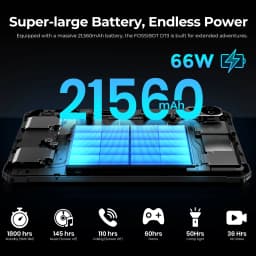 FOSSiBOT DT3 Rugged Tablet 10.4-Inch 12GB+256GB Dimensity 7300 5G 64MP 21560mAh Battery 66W Charging NFC WIFI6 Android 15