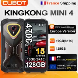 [Shipping From France] Cubot KingKong Mini 4 Android 15 Rugged Smartphone 4.7-Inch  4700mAh 16(6+10)6GB+128GB NFC Camping Light