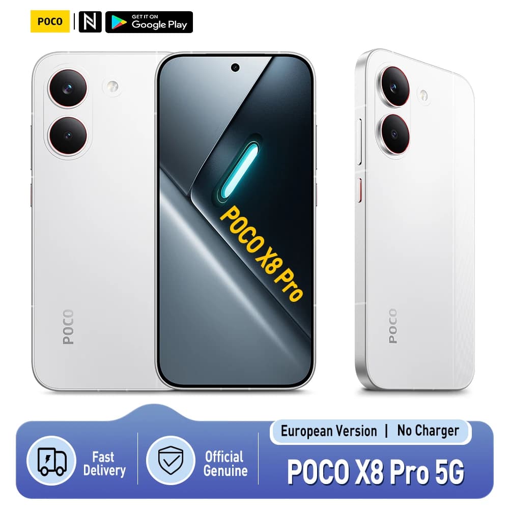POCO X8 Pro 5G European Version 256GB/512GB 6.59" AMOLED 1.5K 120Hz 6210mAh 50MP OIS NFC Dimensity 8500-Ultra IP68 No Charger