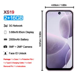 SOYES XS19 Mini Smartphone 3.88in 2GB RAM 16GB ROM Android10.0 Dual SIM Standby 3G Network Social Media App Wifi Small Phone