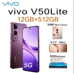 VIVO V50 Lite 5G 6.77" 120Hz Display 12GB+512GB 50MP Cam 6500mAh Long Lasting Battery Type-C Dual SIM Unlocked Smartphone