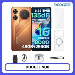 DOOGEE M30 Smartphone Android 16 48GB+256GB IP68 135dB Large Speake 6.88” 120Hz Display 8000mAh Battery 64MP Camera Cell Phone