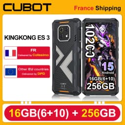 Cubot KingKong ES 3 Android 15 Rugged Smartphone 10200mAh 33W 16GB(6+10)+256GB 6.745''120Hz 4G Mobile Phone NFC/GPS 48MP+16MP