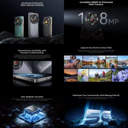 Oukitel WP200 Pro 24GB+1TB 5G Rugged Phone 6.7'' Android 15.0 MTK Dimensity 8200 108MP 8800mAh NFC Detachable Earphone Watch