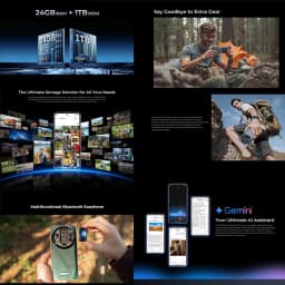 Oukitel WP200 Pro 24GB+1TB 5G Rugged Phone 6.7'' Android 15.0 MTK Dimensity 8200 108MP 8800mAh NFC Detachable Earphone Watch