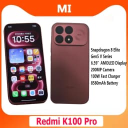 Xiaomi Redmi K100 Pro Snapdragon 8 Elite Gen5 V Series 6.59" Screen 200MP Camera 100W 8580mAh Charging HyperOS 3 CN Version