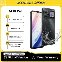 Global Version DOOGEE M30 Pro Smartphone 1.3'' Rear Display 8000mAh 6.88'' Screen 8GB RAM 256GB ROM Gemini Al Android 16 NFC