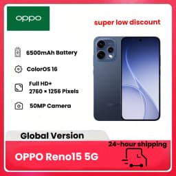 OPPO Reno15 5G Smartphone Android, 8+512GB, Pantalla 6.59" 120Hz, 50MP Ultra Wide Selfie Camera 3.5x Telephoto Vibe Portrait | ColorOS 16, AI Portrait Glow, Bater ía 6500mAh, IP69,exclude charger