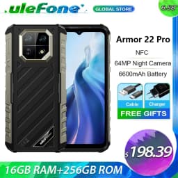 Ulefone Armor 22 pro Rugged Smartphone 6.58'' Android 16 Helio G200 8GB+128GB/256GB 64MP 6600mAh 33W 4G NFC Rugged Phone