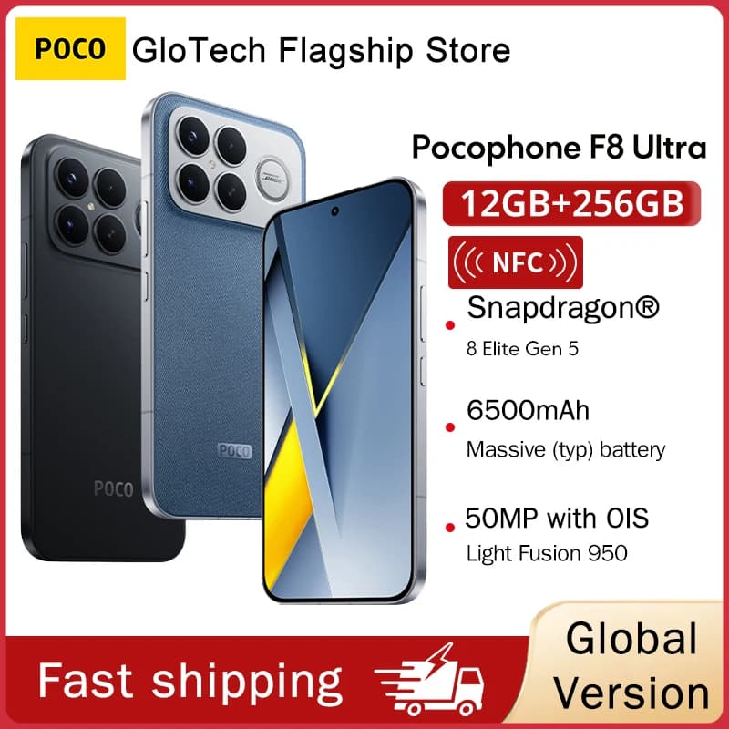 POCO F8 Ultra Global Version Smartphone Snapdragon 8 Elite Gen 5 50MP 6.9" 120Hz display 6500mAh battery