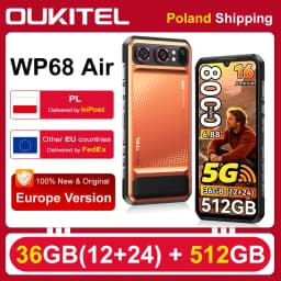 [Shipping From Poland] OUKITEL WP68 Air 5G Rugged Smartphone 36GB(12+24) RAM 512GB ROM 8000mAh Battery 45W Fast Charging 6.88" 120Hz Display Dimensity 7025 Android 16.0 64MP Camera NFC