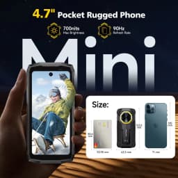 Ulefone Armor Mini 20 Pro,16GB(8+8) 256GB,5G Rugged,6200mAh,Android 14,33W Charge,64MP Night Camera LED Light,Global Version