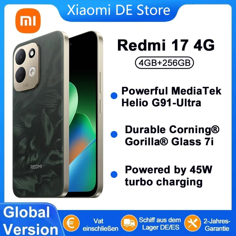 Global Version Redmi 17 4g Nfc Mobile Phones 6.9" Fhd Eye-Care Amoled Display Powerful Snapdragon 6S 4g Gen 2 Cellphone 7700Mah Battery