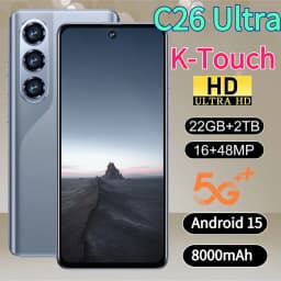 K-Touch Cheap C26 Ultra 7.3HD Mobile Phones 22G+2TB Smartphone 8000mAh Cell Phone 5G Dual SIM Android 15 16+48MP Camera Cellphones