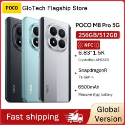 POCO M8 Pro 5G Smartphone Global Version Snapdragon 7s Gen 4 NFC 6.83" 1.5K 120Hz display 6500mAh 100W 50MP Main Camera