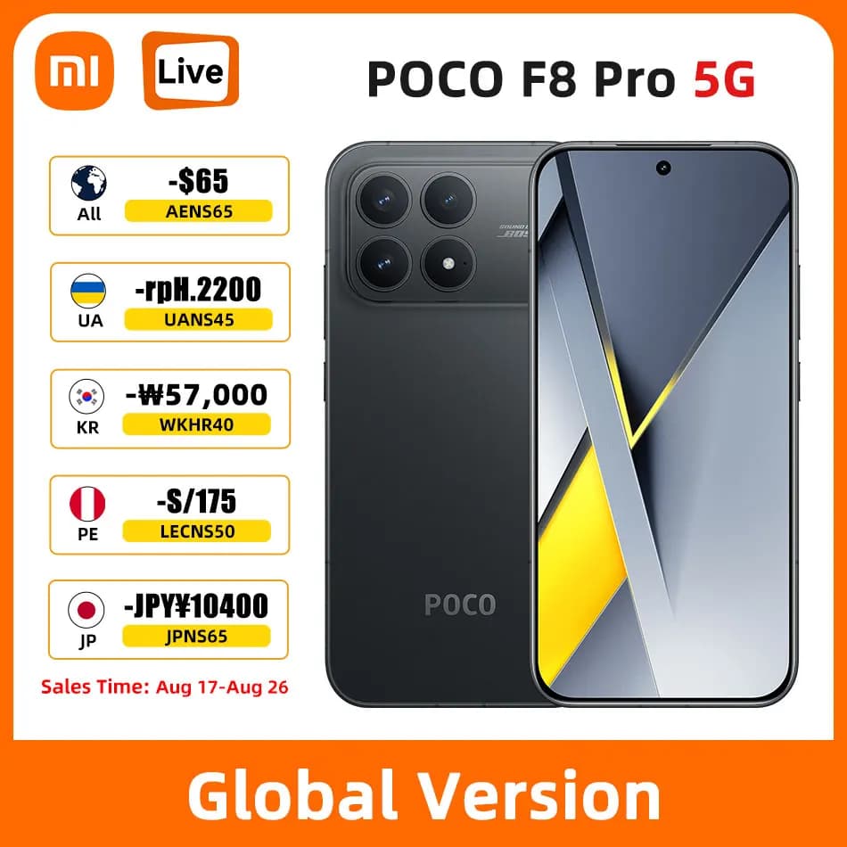 POCO F8 Pro 5G Mobile Phone Snapdragon 8 Elite 6210mAh Battery 6.59" 120Hz AMOLED Display 50MP Camera