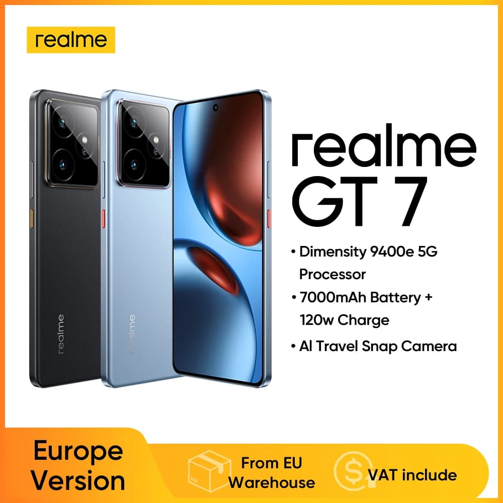 Europe Version Realme Gt 7 5g Smartphone Mediatek Dimensity 9400E 6.78Inch Amoled 7000Mah Battery 120W Fast Charging