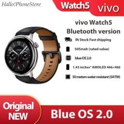 vivo WATCH5 Bluetooth version 1.43 AMOLED 466X466 Smart Watch 32MB RAM 4GB ROM Inches 505mAh Bluetooth5.4 NFC 5ATM blue OS 2.0