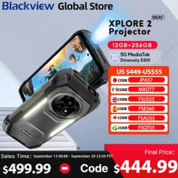 Blackview XPLORE 2 Projector 5G AI Rugged Phone 6.73” 3.2K AMOLED Display Dimensity 8300 20000mAh 120W Charger Cellphone