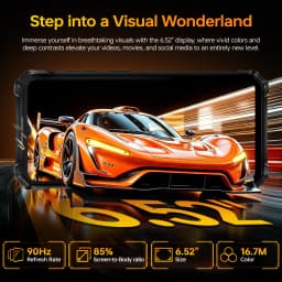 OUKITEL G6 Rugged Smartphone Unlocked -16GB+64GB/1TB TF 6.52” HD Display IP68/IP69K Rugged Android16 Phone, 10600mAh Battery 16MP NFC Dual SIM 90Hz Mobile Phone Rugged Phone