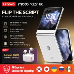 Lenovo Moto Razr 60 5G Foldable Smartphone 3.6'' External AI Display 50MP OIS Camera Dimensity 7400X 4500mAh + X600 Earbuds Gift