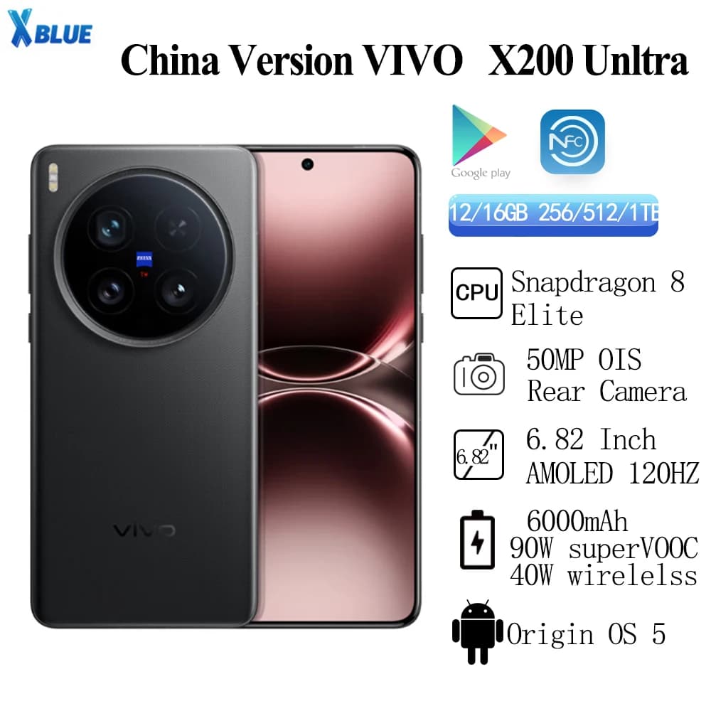 VIVO X200 Ultra Snapdragon 8 Elite Screen 6.82 Inch AMOLED Rear Camera 50MP Battery 6000mAh 90W SuperVOOC 40W Wireless NFC OTA