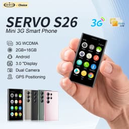 SERVO S26 3G WCDMA Mini Smartphone Android 9.0 Play Store 2GB+16GB 3.0" Display WiFi Face Unlock Dual SIM Small Smart Cellphones