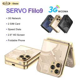 SERVO Flilo9 Folding Mobile Phone Dual SIM Standby Call Recording Speed Dial FM Radio Torch 3G WCDMA Foldable Button Cellphones
