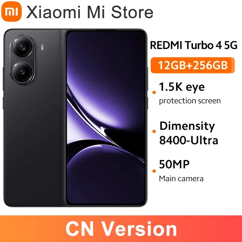 Redmi Turbo 4 5G Chinese Version Dimensity 8500-Ultra 50MP Xiaomi HyperOS 6550mAh 1.5K High-Brightness Eye-Care Display