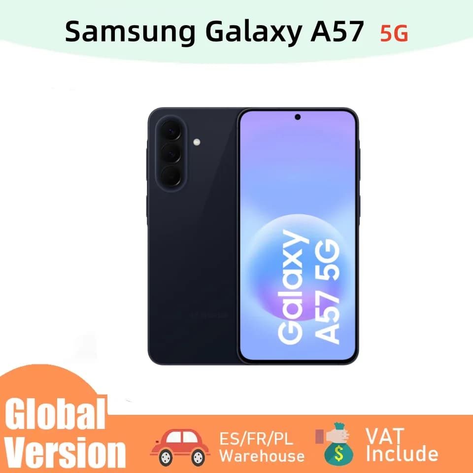 Samsung Galaxy A57 5G 256GB Smartphone with AI 6.7" Super AMOLED 120Hz Display IP68 Waterproof 5000 mAh Battery Exynos 1680 50MP Wide Angle Camera NFC