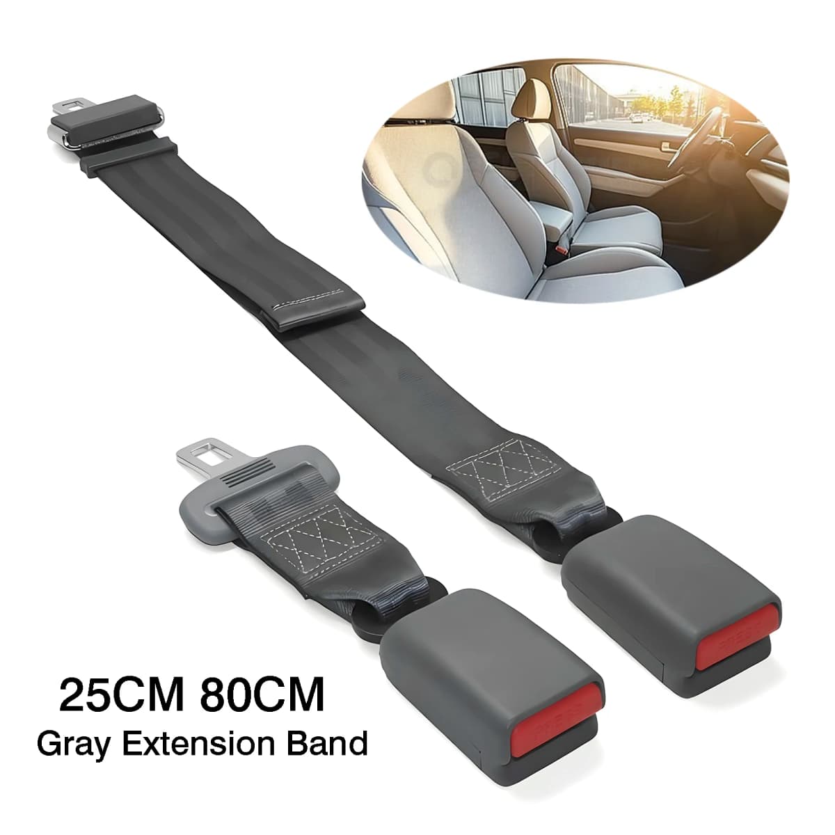Car Safety Belt 24CM 80CM Seat Belt Extension Plug Buckle Seatbelt Clip Adjustable Extender Child Universal Lengthening