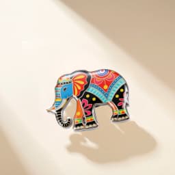 Unift Colorful Elephant Brooch Stainless Steel Elephant Pin for Women and Men Cute Animal Elephant Brooch Jewelry Gift Wholesale
