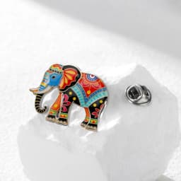 Unift Colorful Elephant Brooch Stainless Steel Elephant Pin for Women and Men Cute Animal Elephant Brooch Jewelry Gift Wholesale