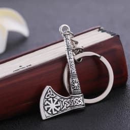 Dreamtimes Viking Axe Pendant Keychain Stainless Steel Men's Celtic Rune Vintage Protector Jewelry Gift Wholesale