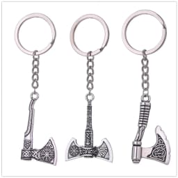 Dreamtimes Viking Axe Pendant Keychain Stainless Steel Men's Celtic Rune Vintage Protector Jewelry Gift Wholesale