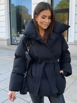 Casual Thick Cotton Coats Women Fashion Solid Full Sleeve Lace Up Loose Short Pocket Jacket Lady New 2026 Winter Commute Outwear